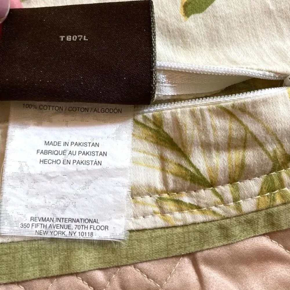 TOMMY BAHAMA Pillow Cover Tropical Palms and Leaves Green Beige 26.5 x 20 inches